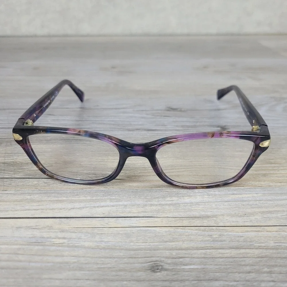 Coach Eyeglass Frames HC 6065 5288 Confetti‎ Purple Women 51-17-135 Rectangular